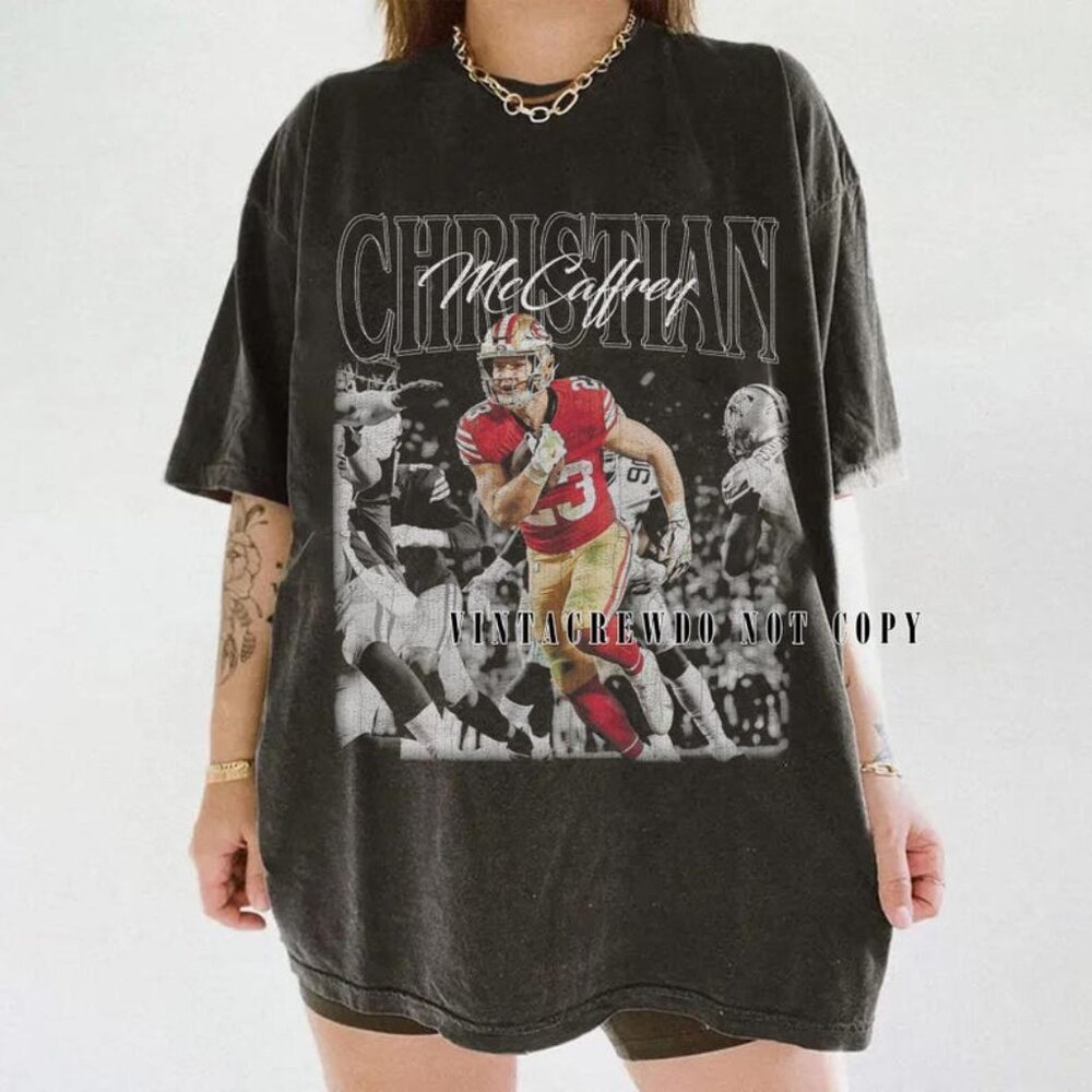 Vintage Christian McCaffrey Shirt , Game Day Vintage Bootleg Tee